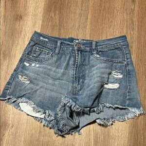 Refuge Blue Jean Shorts Distressed Cut-Off